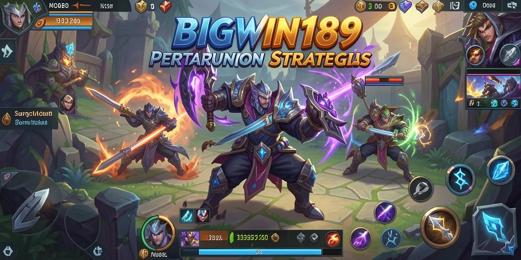 Screenshot dari gameplay seru BIGWIN189 yang menampilkan aksi pertempuran MOBA.
