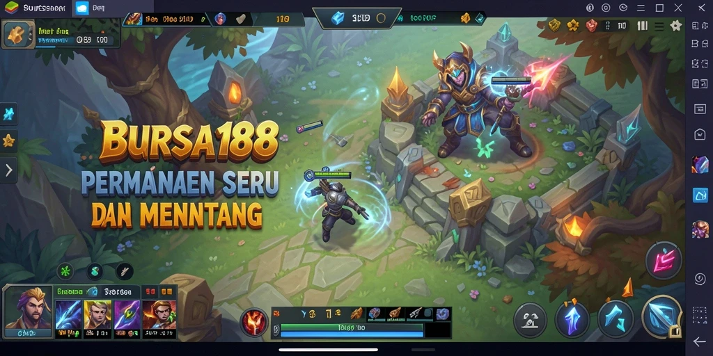 Screenshot utama BURSA188 menampilkan pertarungan seru di arena MOBA.