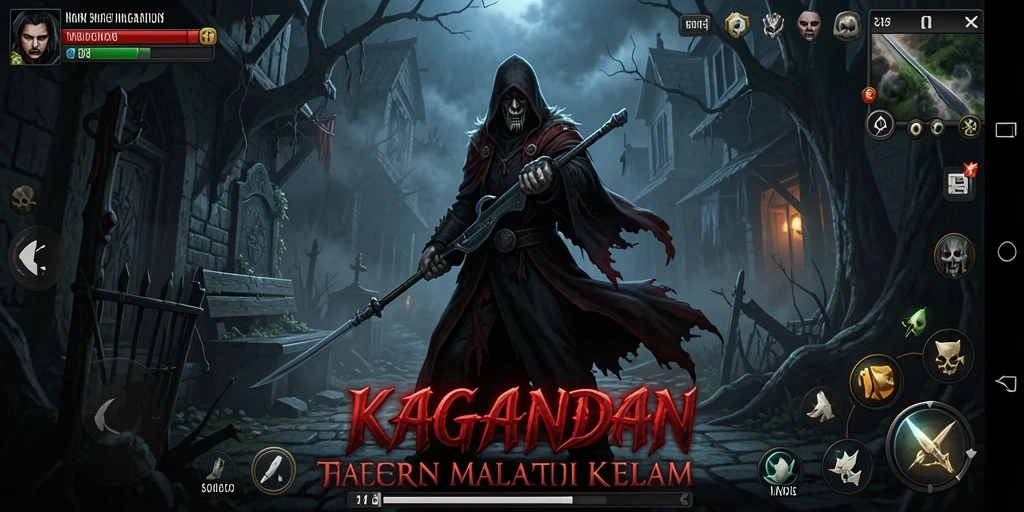 Screenshot KAGANDAN menampilkan suasana mencekam saat berlarian dari makhluk menakutkan.