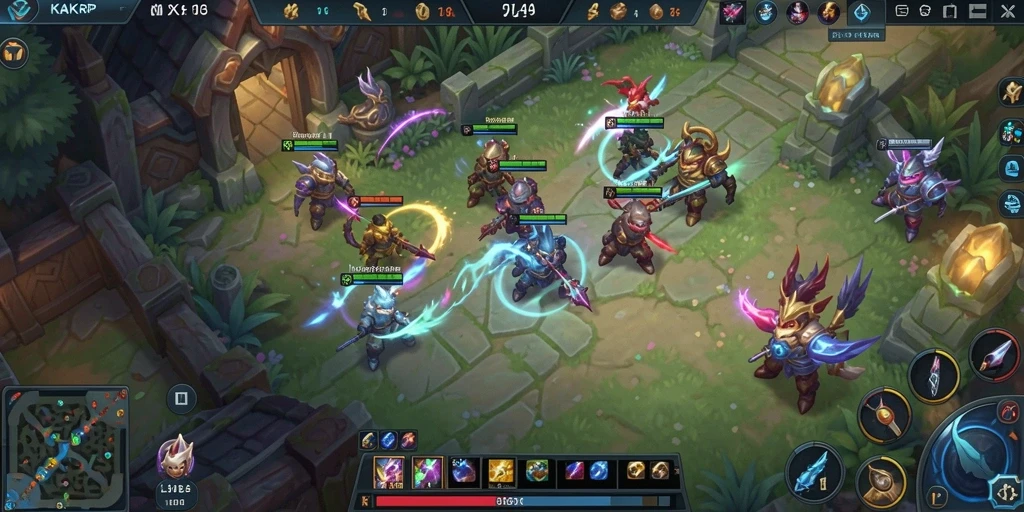 Tangkapan layar KAKRP menampilkan aksi pertarungan seru di arena MOBA.