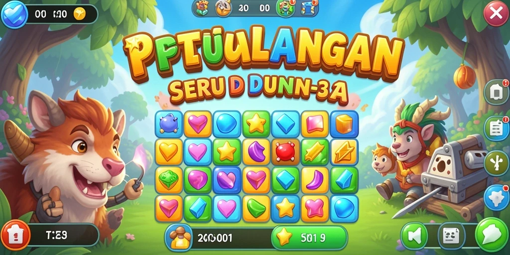 Screenshot KKRP menunjukkan gameplay Match-3 yang seru dan menantang.