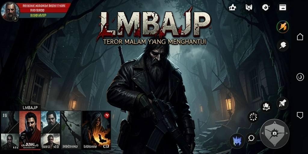 Tampilan gameplay mencekam dalam LMBAJP yang penuh dengan teror.