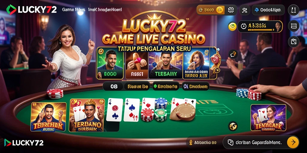 Tampilan gameplay menarik dalam LUCKY72 Live Casino.