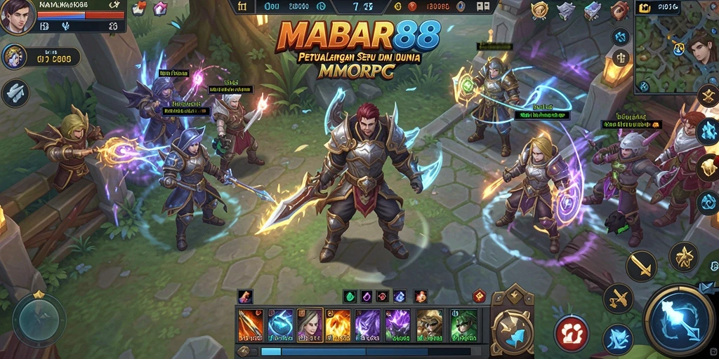 Screenshot gameplay MABAR88 menunjukkan petualangan seru di dunia MMORPG.