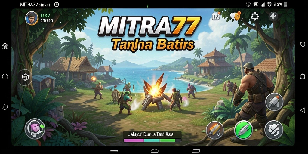 Screenshot gameplay MITRA77 yang menampilkan lingkungan Open World yang luas.