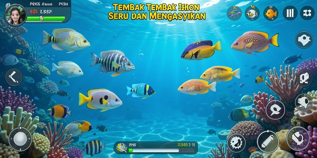 Screenshot menunjukkan pengalaman seru menembak ikan di PK95.