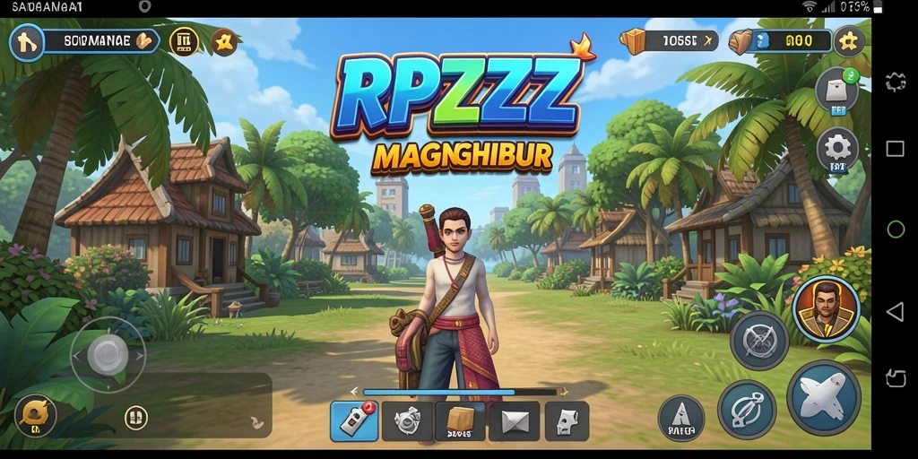 Screenshot menunjukkan gameplay santai yang mengasyikkan di RPZZZ.